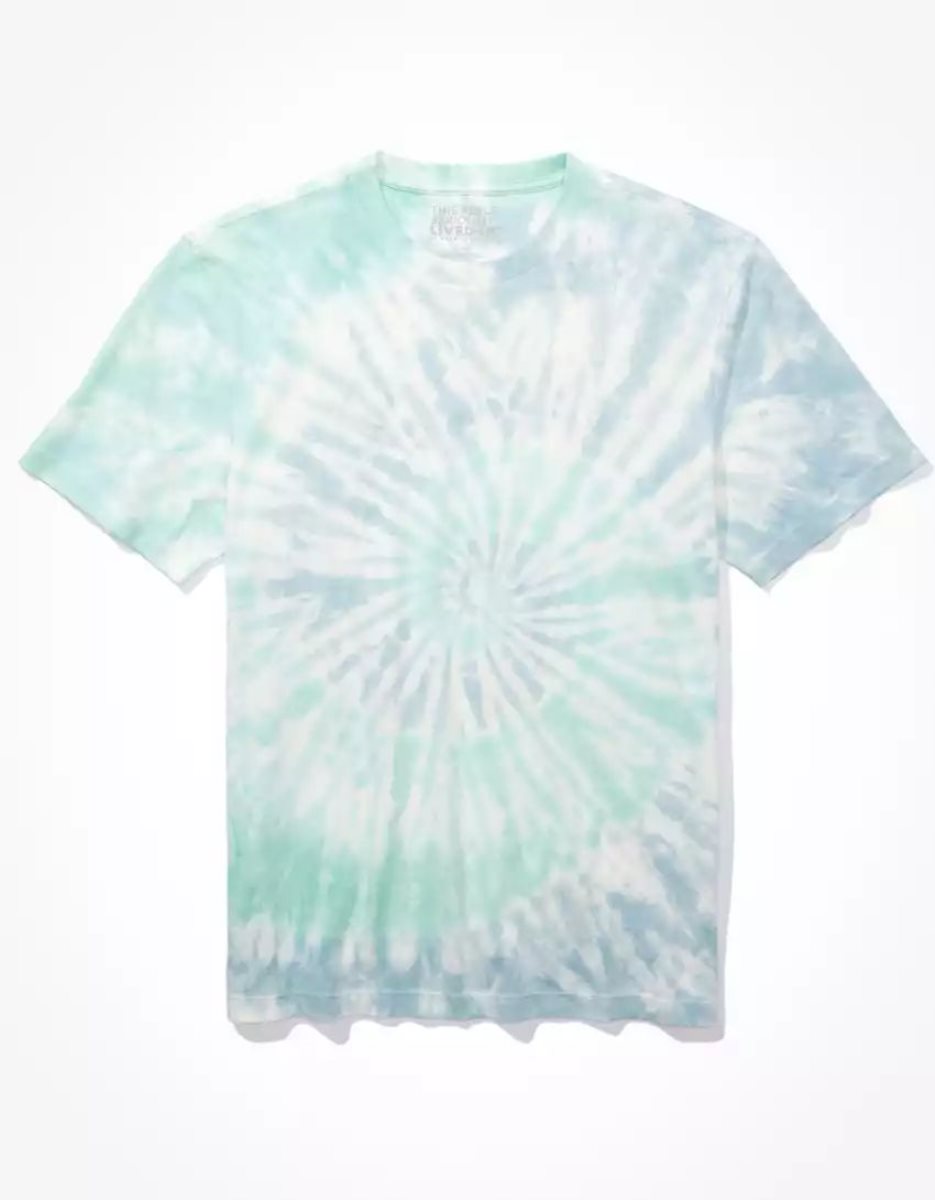 T Shirts American Eagle AE Super Soft Tie-Dye Menthe Homme | FNK-28120857